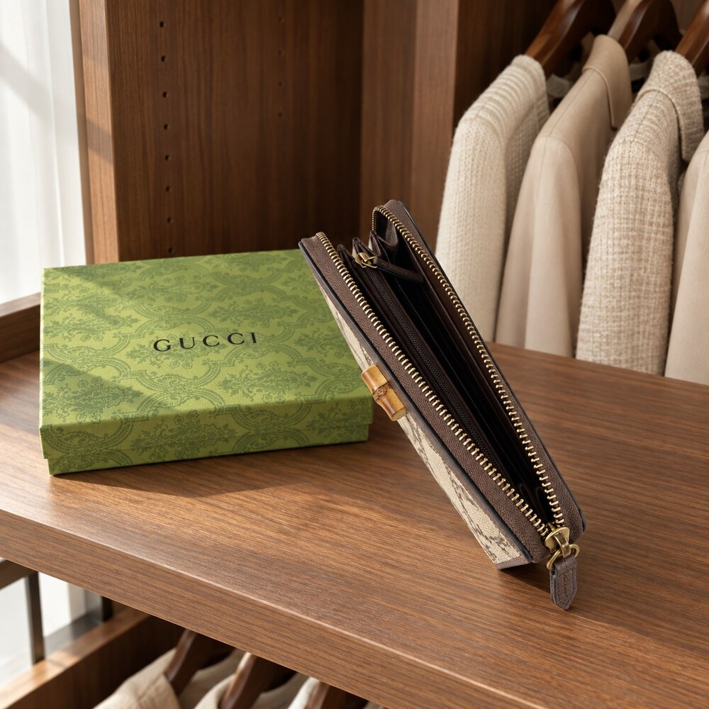 Gucci Bamboo Zip Around Long Wallet - Picture 6 of 6